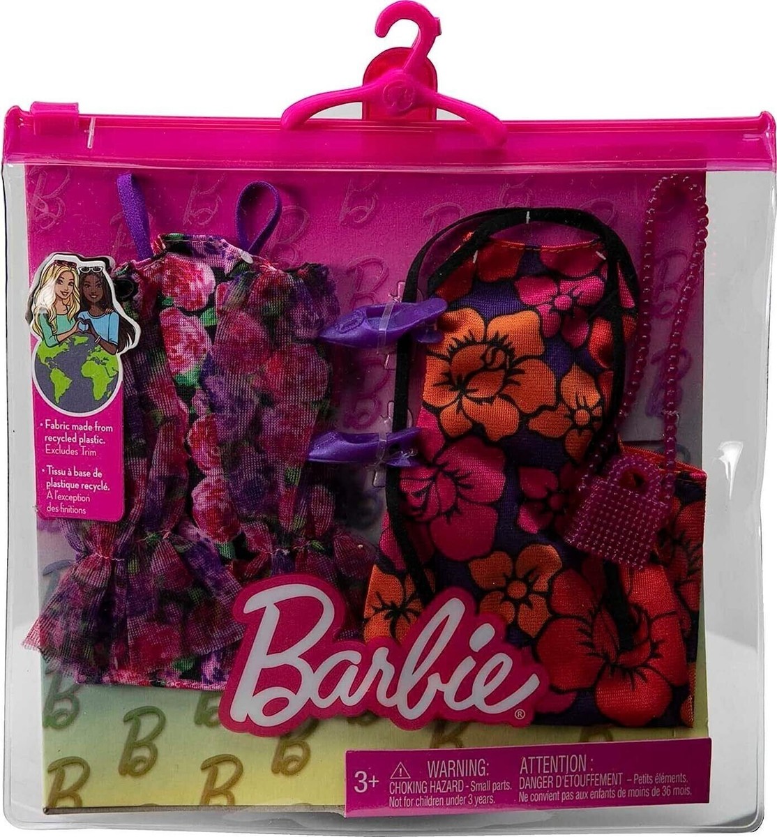 BARBIE DOLL FASHION PACK FLORAL DRESS HJT35-JA10 new in