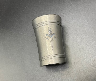 Microtech Marfione Custom Titanium Shot Glass w/ Dagger Logo