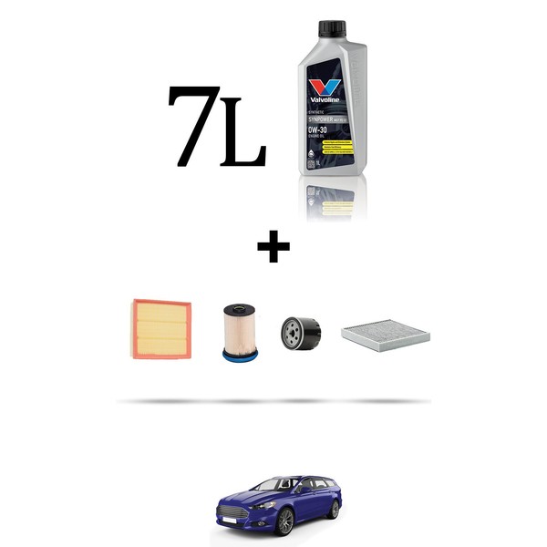 Hoffcar Wartungsset 4 Filter Und 7L ÖL FüR Ford Mondeo V 2.0 Ecoblue 140KW-image