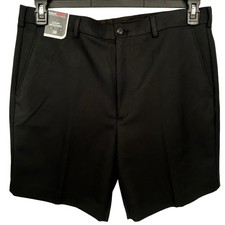 NEW Roundtree Yorke Travel Smart Luxury Classic Fit Black Shorts Mens Size 38