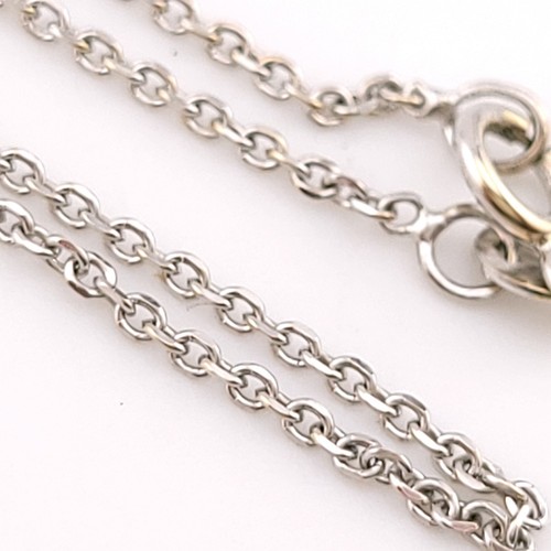 14k White Gold 1.3" mm Diamond Cut Rolo Link Thin 16' Inch Chain Necklace Italy - Picture 5 of 7
