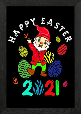 Frohe Ostern 2021 Gerahmtes Wandbild Poster Leinwanddruck Bild
