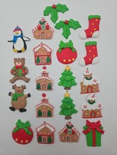 Handmade Clay Christmas Ornaments Lot of 20 Gingerbread Houses Trees...