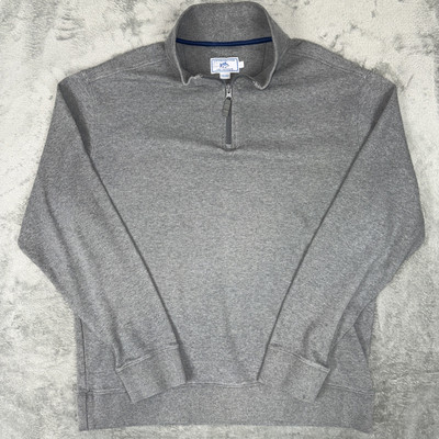Southern Tide Shirt Mens Large Skipjack 1/4 Zip Pullover Gray The Wilds