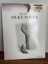 JCPenney Pantyhose Caress Silky Sheer QUEEN SHORT Satiny Control Top Sand 43