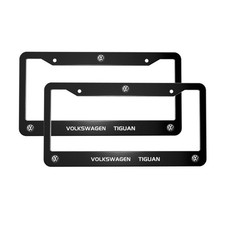Volkswagen 2 Pack Stainless Steel Rust-proof License Plate Frame Holder Black