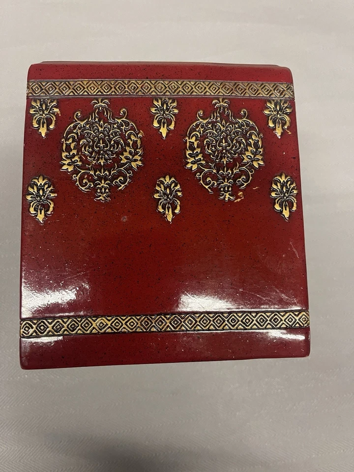 Croscill Home Imperial Elegante Soporte Facial Oro Rosa y Rojo Oscuro Foto 3 de 4