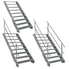 9 Stufen Stahltreppe Breite 60 - 160 cm, Geschossh&ouml;he 135 - 180 cm