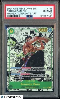 2024 One Piece OP06 EN Manga Alternate Art #118 Roronoa Zoro PSA 10 GEM MINT