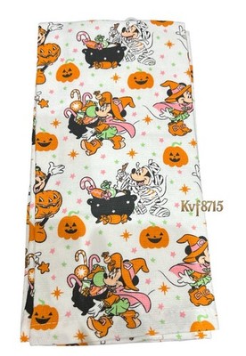 Disney Mickey & Minnie Set of 2 Halloween Kitchen Towels Mummy Witch NWT 16x26 