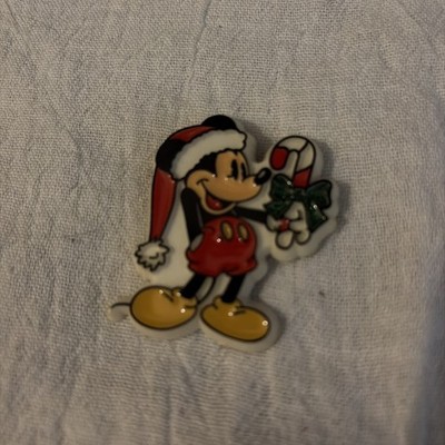 Mickey Mouse Santa With Candy Cane Plastic Pin/Brooch Disney  Vintage Christmas