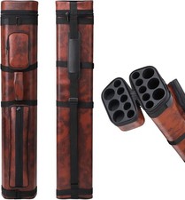 3x5 Billiard Cue Case Hard Pool Cue Case Holds Leatherette 3Butts 5Shafts Retro
