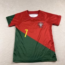 Portugal Ronaldo 7 Youth Soccer Jersey Red/Green Size 3T