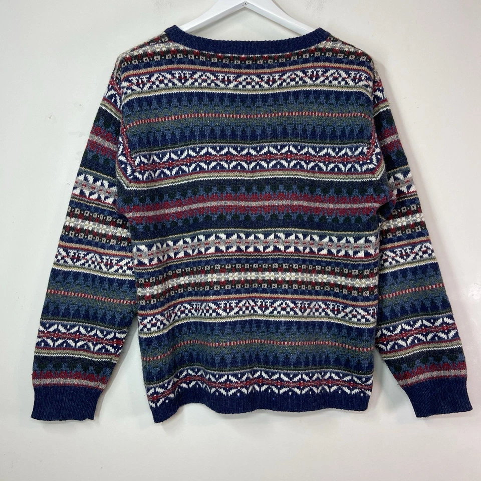 Suéter de Colección Cristal Kobe Mezcla de Lana Fair Isle Para Mujer Talla M Tejido Nórdico Crew Foto 2 de 4