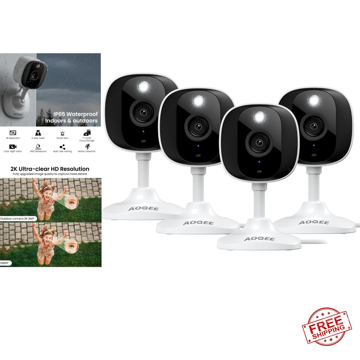 Outdoor Security Best Dog Surveillance Camera 2K Home Security Cameras-  Outdoor/Indoor Cameras For Baby/Nanny