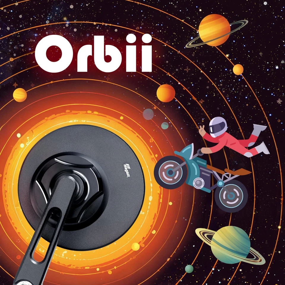 Торцевые зеркала x1 PCE Orbii круглые аккуратные черные M8 с болтовым креплением для BMW R 1200 1250 RT - Изображение 3 из 4