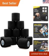 12 Rolls Self Adhesive Bandage Wrap, Elastic Athletic Tape, Self Stick Bandag...