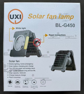 Solar Ventilator Lampe aufladbar abwehrend Mücken Solarmodule 25cm*29cm*10cm Licht