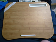 Bamboo Laptop Lap Desk  Geometric Zippered Sleeve w/ Handle Fits 15 in
