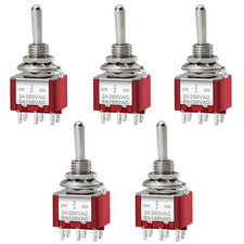 Mini Toggle Switch, MTS-223, On -Off- On Momentary Type, DPDT, 6 Pin, 2A 250V,