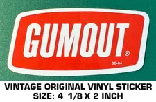 GUMOUT - VINTAGE ORIGINAL VINYL DECAL STICKER - RACING PRODUCTS