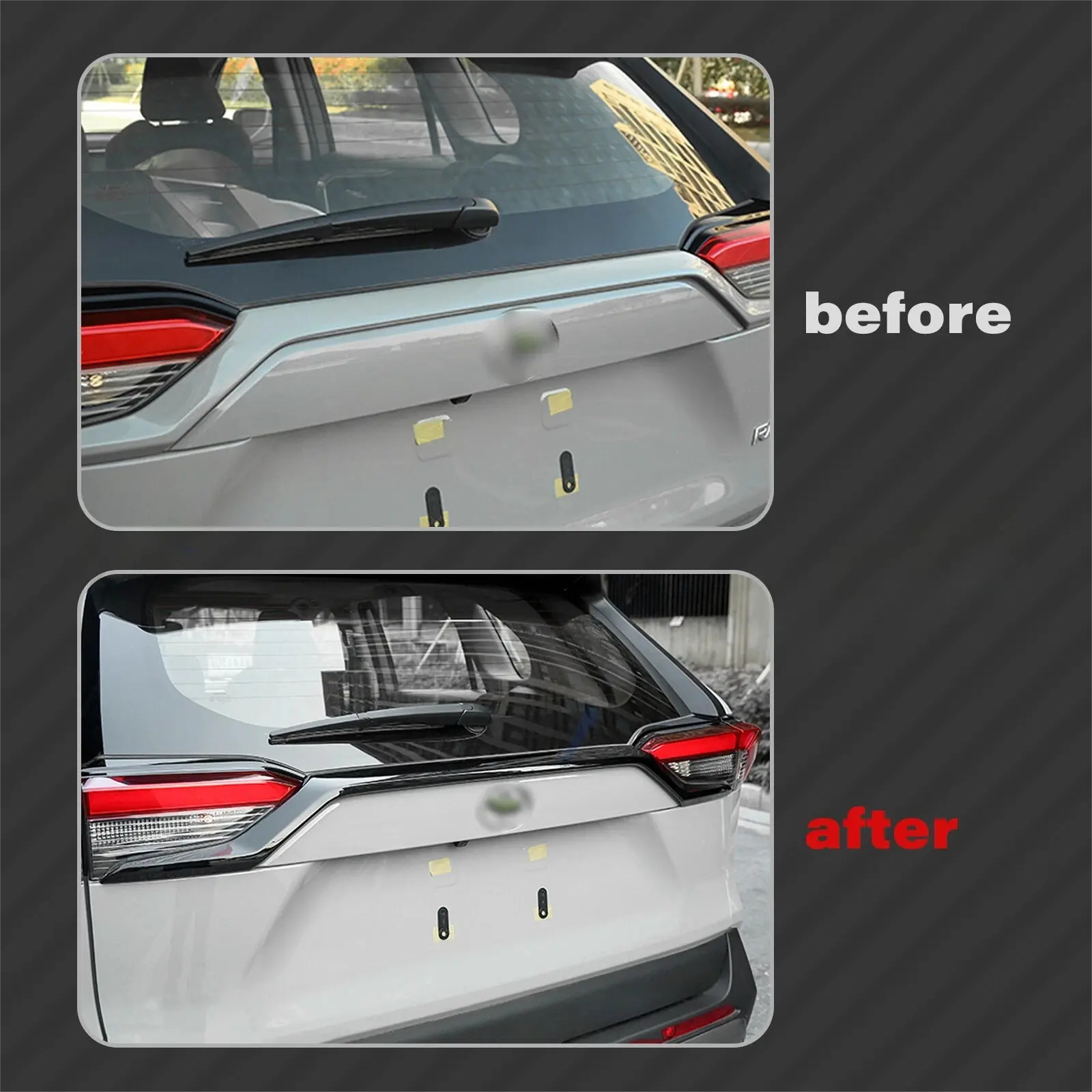 Exterior Rear Trunk Upper Lid Cover Trim For Toyota RAV4 2019-2025 Glossy Black