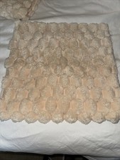 18X18 Inch Pillow Covers Set of 2 Plush Textured Apricot/Cream NEW