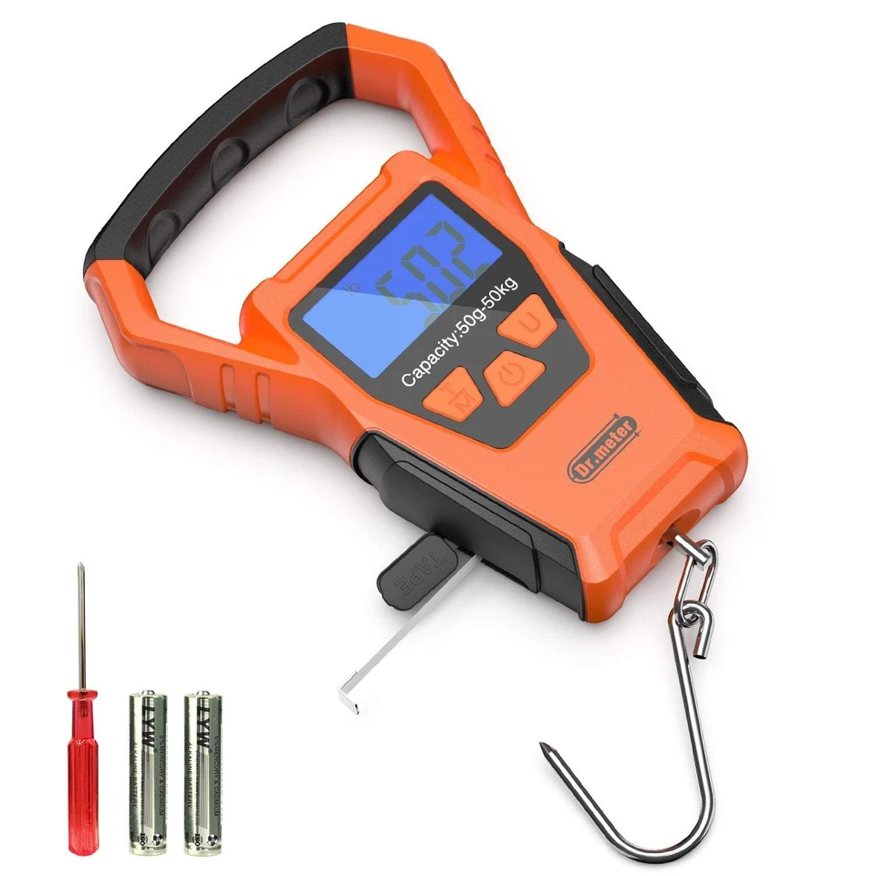 Dr.Meter Ipx7 Waterproof Fishing Scale Upgraded Yw-s068 110lb/50kg Backlit LCD