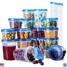 RFAQK 48-Piece Freezer Storage Set - 24 Food & 24 Deli Containers, Reusable