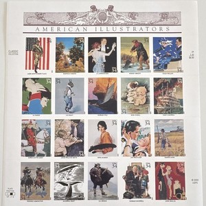 USPS American Illustrators 34 Cent Stamp Sheet Pane 2000 MNH Multicolor