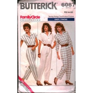 Butterick 6087 Vintage 1988 Jumpsuit Sewing Pattern Size 12-14-16 Family Circle