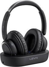 LEVN Wireless Headphones for TV Watching, Black 