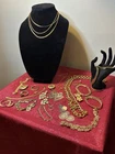 Vintage To Modern Gold Tone Costume Jewelry Lot Some Signed