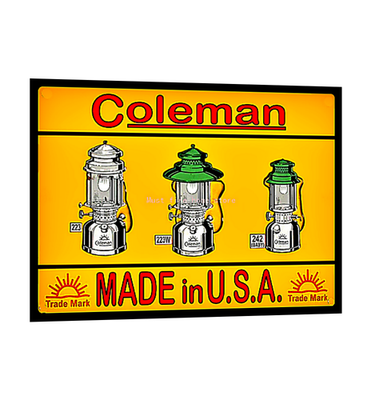 #ad COLEMAN SIGN STICKER VINTAGE REPLICA CAMPING COLEMAN LANTERNS 4 SIZES $9.97