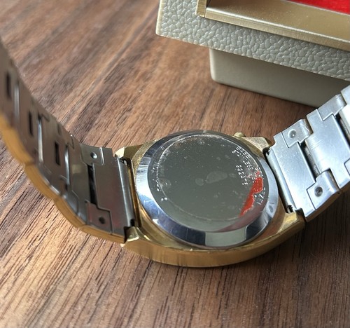 Vintage Hamilton QED Rot LED Gold Original Armband Day Date Box Funktioniert! NEUWERTIG NOS - Bild 10 von 12