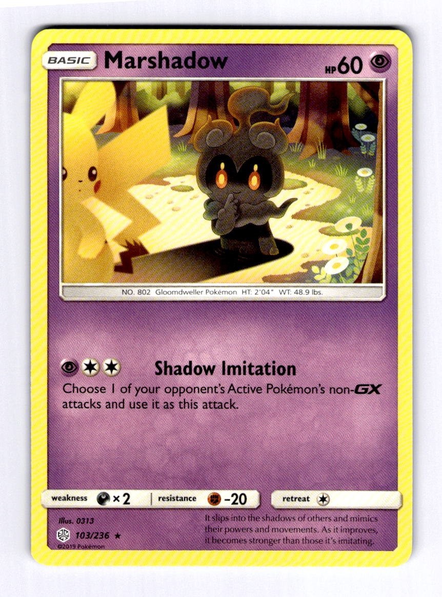Marshadow SM - Cosmic Eclipse #103 (2019) Rare NM Pokemon