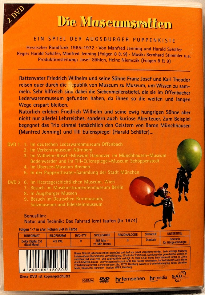 Die Museumsratten – Augsburger Puppenkiste - 9 Folgen auf 2 DVD - Bild 2 von 3