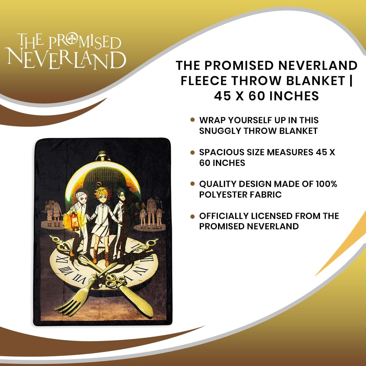 The Promised Neverland Fleece Throw Blanket | 45 x 60 Inches