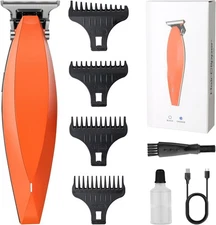 HIENA PRO Cordless Professional Beard Trimmers for Men, Rechargeable Orange 