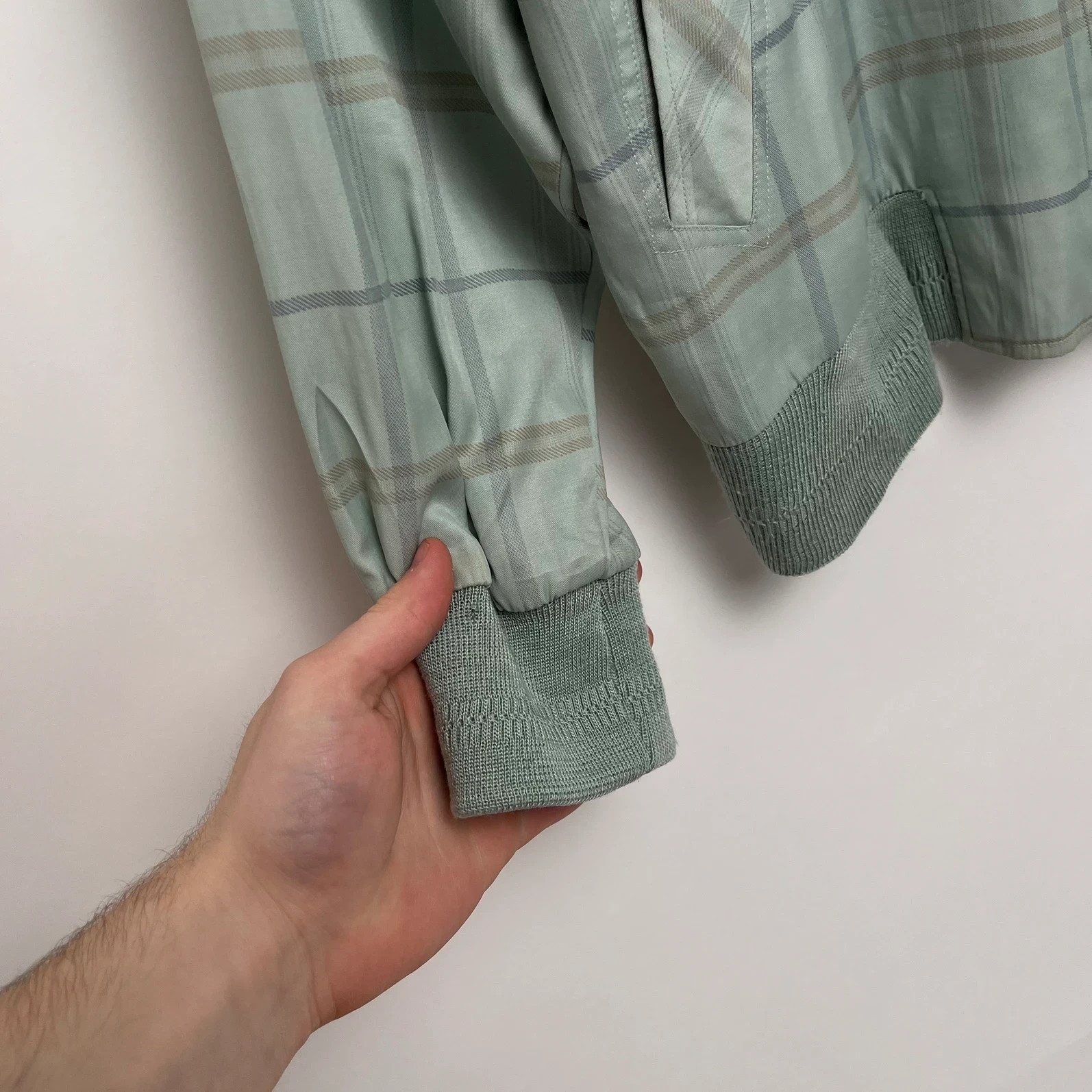 YSL Green Checked Bomber Jacket image 4