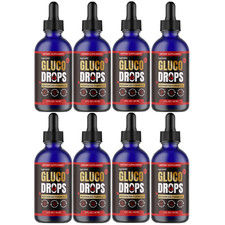 Gluco Drops - Advanced Formula For Blood  Heart Health Liquid - 8 Bottles