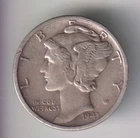 1943-S MERCURY DIME 10¢ SAN FRANCISCO 90% SILVER COIN UNITED STATES MINT
