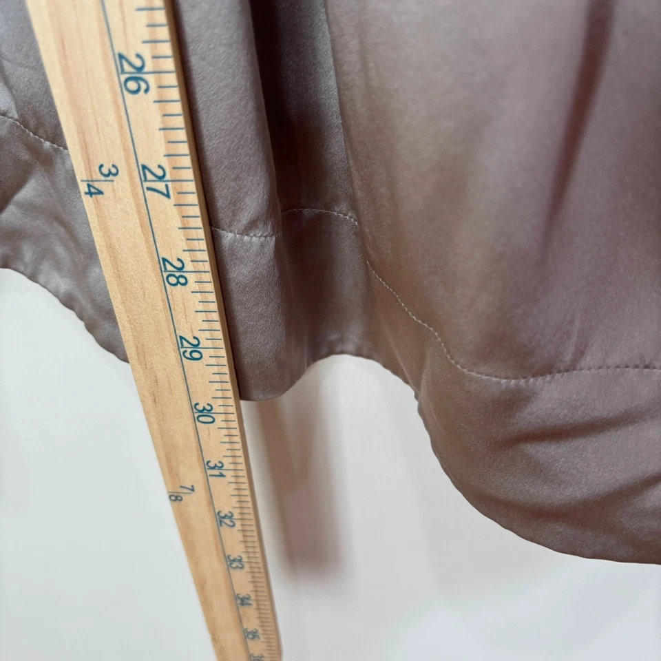 J Jill 100% Silk Gray Taupe Tank Top Women L Pleated Satin Career Feminine Luxe - Image 4 of 4