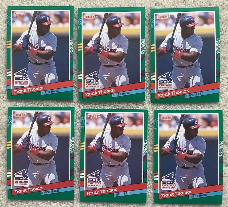 6 Cards:1991 Donruss Frank Thomas Baseball #477 - Chicago White Sox.  Nrmt or +