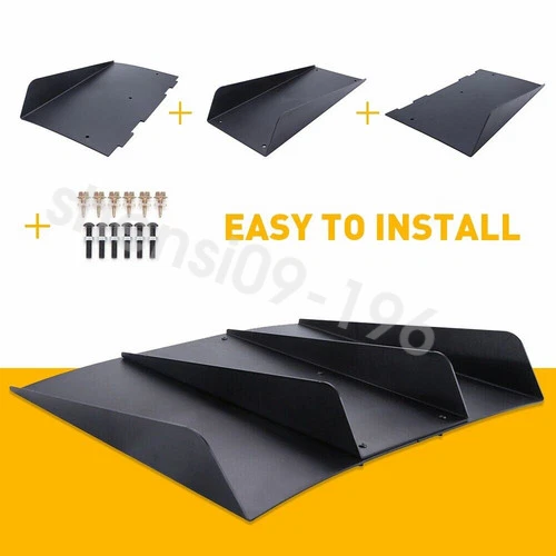 For Toyota Corolla Rear Diffuser 4 Fins Bumper Splitter Spoiler Lower Lip 22x20" - Image 2 of 4