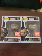 Marvel Captain America (#1423) and Iron Man (#1424) funko pop