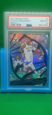 PSA 10 2021 Revolution Giannis Antetokounmpo Impact /149 Bucks #4 POP 6 Gem Mint