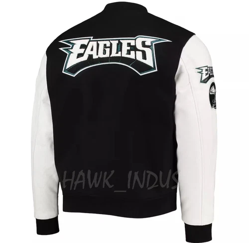 Varsity Black Wool Sheep Baseball Jacket