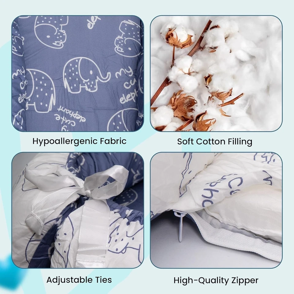 Base Supporto Bambino Portatile per Sveglia - Pieghevole e Morbida - 100% Cotone - Immagine 4 di 4