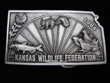 PL25114 NOS VINTAGE 1984  KANSAS WILDLIFE FEDERATION  COMMEMORATIVE BUCKLE